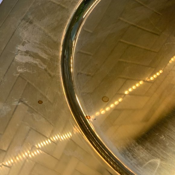 2-Set of 4 Solid Brass Charger Plates-Vintage 13" OVERWEIGHT - Picture 8 of 15